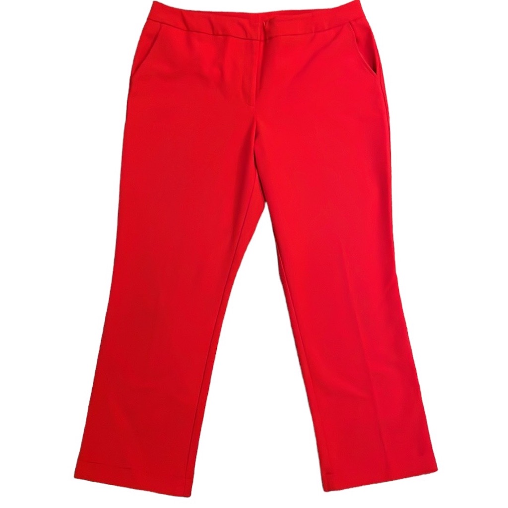 Crop Red Pants In Excellent Condition